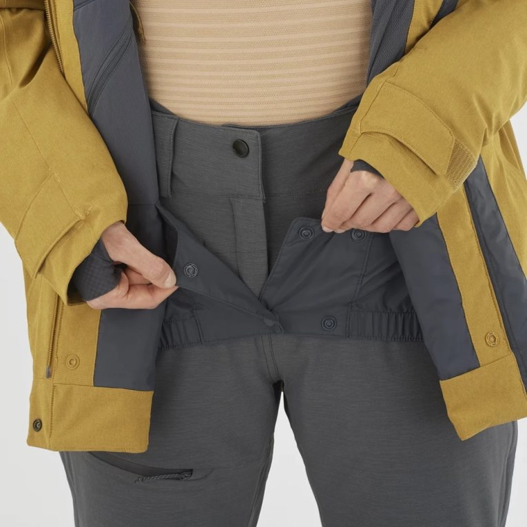 Yellow Salomon Stance Cargo Insulated Hooded Women's Ski Jackets | IE GU5198